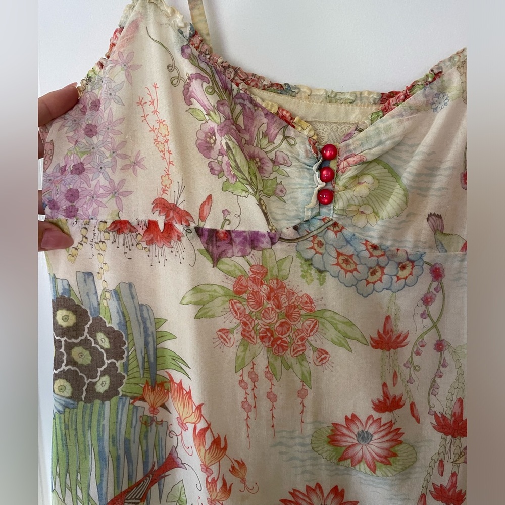 DELTA Anthropologie Fitted Floral Maxi Dress